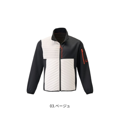 アタックベース 63011 ピンソニック防風ジャケット 03ベージュ 防風 ストレッチ 中綿 裏起毛 軽量 秋冬作業服 防寒ウェア