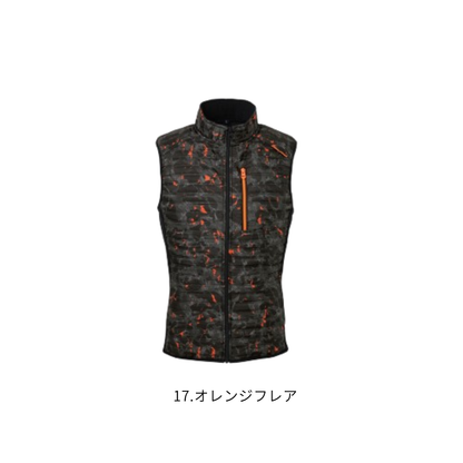 アタックベース 53000 ピンソニックベスト 17オレンジフレア メンズ 防寒ベスト 中綿 軽量 裏起毛 秋冬作業服 作業着