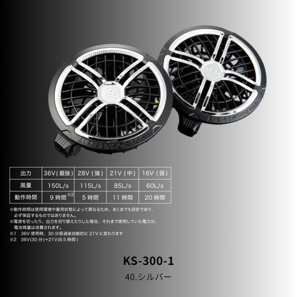 KS-300/KS-300-1　36Vファン・バッテリーフルセット