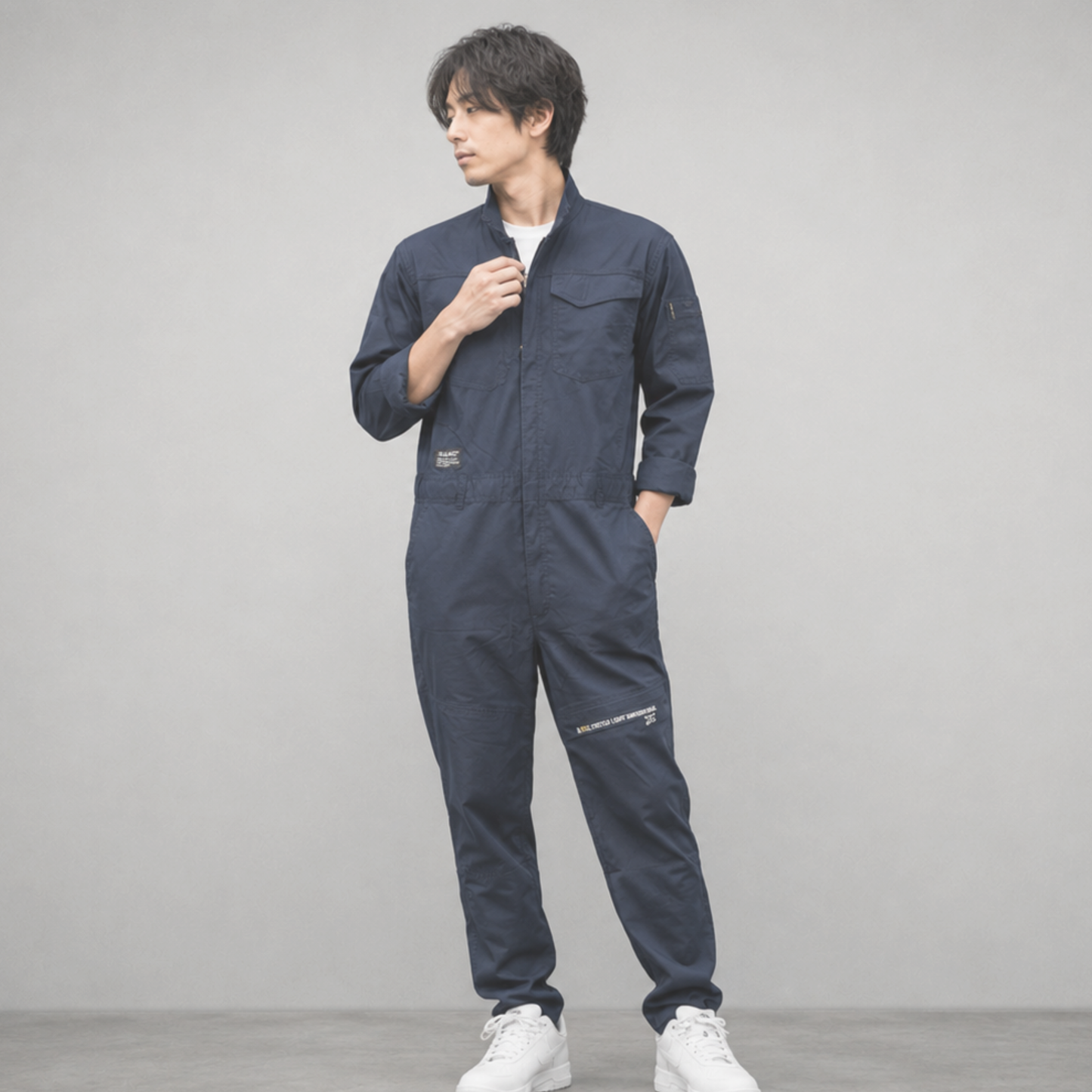 06100_通年　ストレッチライトオーバーオール　長袖つなぎ