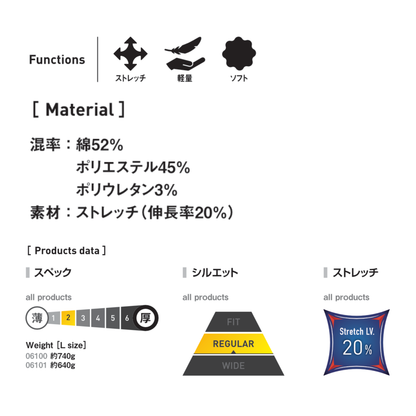 06100_通年　ストレッチライトオーバーオール　長袖つなぎ