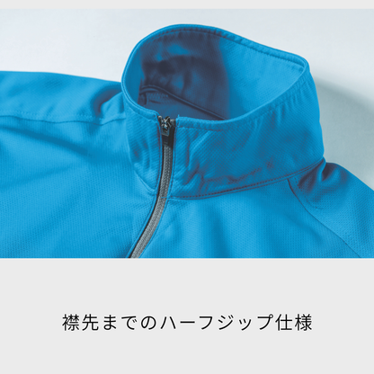 6160_春夏 半袖ジップアップシャツ