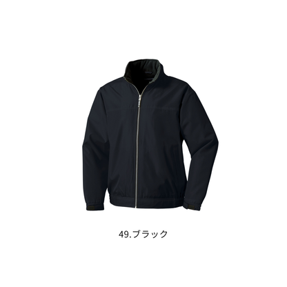 クロダルマ KURODARUMA 54227 軽量防寒ジャンパー 49ブラック｜裏フリース仕様の秋冬用防寒作業服・長袖ブルゾン、フルジップタイプの正面商品画像