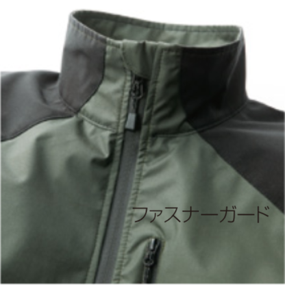 クロダルマ 32135 シェルジャケット ファスナーガード付き スタンドカラー 秋冬作業服 軽量 ストレッチ 撥水 ワークジャケット 建設現場 倉庫作業 物流 配送業