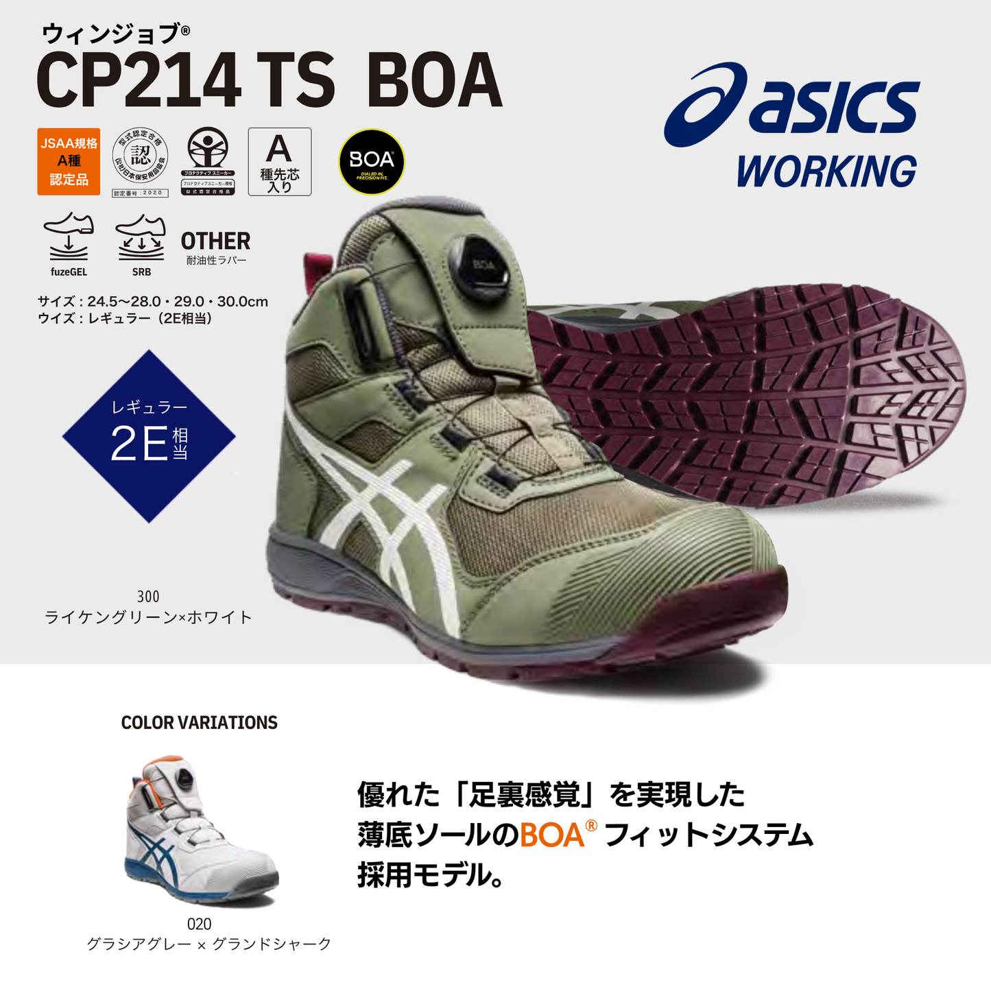 ASICS ウィンジョブ® CP214 TS BOA® 2E相当